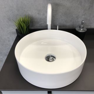 Comforty Тумба-умывальник "Сорренто-90Н" 00-00013520 светло-серый с черной столешницей c раковиной Comforty 9110